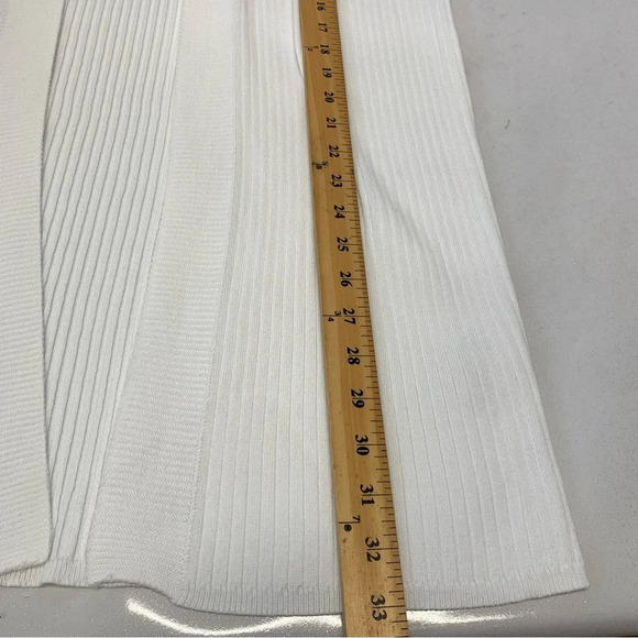 Coco Bleu Open White TiB Knit Cardigan Medium Crochet Puff Sleeve Knit Stretch - Picture 10 of 10